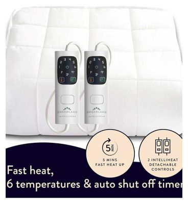 Dreamland Snowed In Organic Cotton Warming Mattress Protector King 2 Controls 200X150Cm
