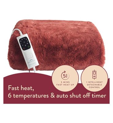 Dreamland Cosy Up Silky Soft Faux Fur Warming Throw Terracotta 160 X 120 Cm
