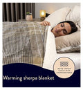 Dreamland Naptime Warming Sherpa Blanket Beige Tartan Check 180X135 Cm