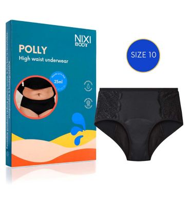NIXI Body Polly Black 10 High Waist Leakproof Knickers