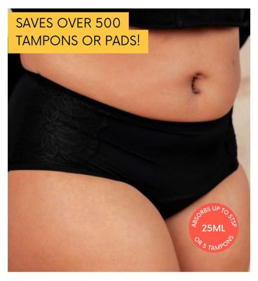 NIXI Body Polly Black 18 High Waist Leakproof Knickers