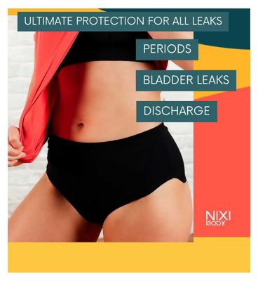NIXI Body Susie Black 6 VPL-Free Hip Hugger Leakproof Knickers