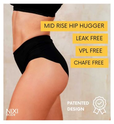 NIXI Body Susie Black 20 VPL-Free Hip Hugger Leakproof Knickers