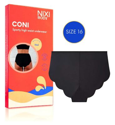 NIXI Body Coni Black 16 VPL-Free High Waist Leakproof Knickers