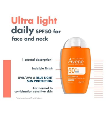 Avène Ultra Fluid Invisible SPF50 for Normal to Combination Skin 50ml