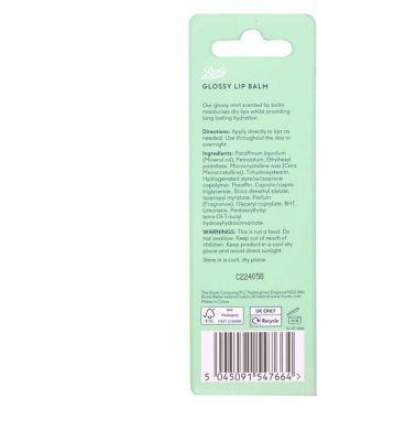 Boots Glossy Lip Balm Mint 15ml