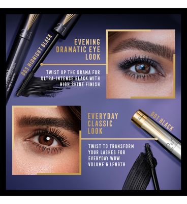Max Factor Masterpiece 2 in 1 Lash WOW Volume & Length Mascara, Midnight Black