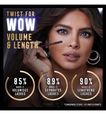 Max Factor Masterpiece 2 in 1 Lash WOW Volume & Length Mascara, Midnight Black