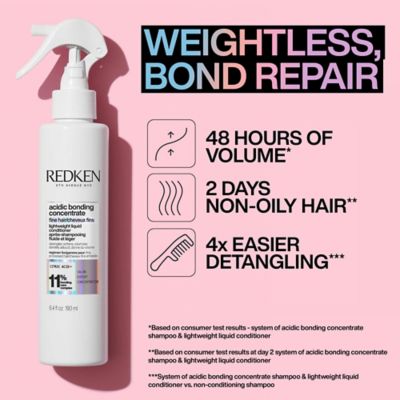 REDKEN Acidic Bonding Concentrate Lightweight Liquid Conditioner, Bond Repair for Fine Hair 190ml