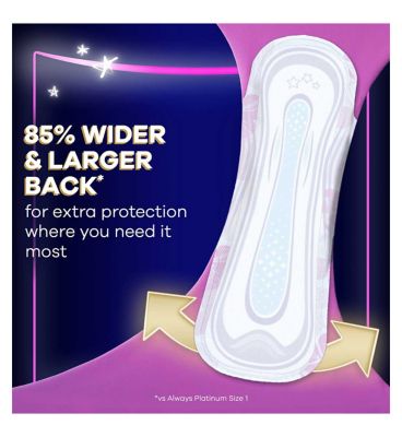 Always Platinum Secure Night Extra (Size 5) Sanitary Towels With Wings 12 Pads