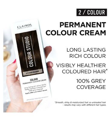 Clairol Colour Studio Step 2 Permanent Colour Cream 4/0 Dark Brownie 50ml