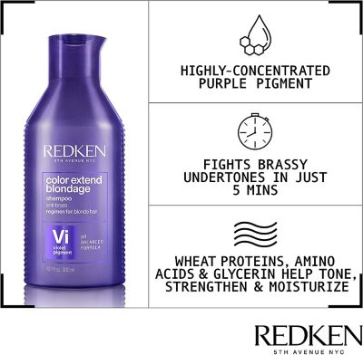 REDKEN Color Extend Blondage, Purple Shampoo, For Blonde Hair, Vi Violet Pigment 300ml