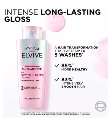 L’Oréal Paris Elvive Glycolic Gloss Sulphate Free Shampoo for Dull Hair 200ml
