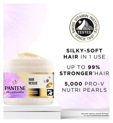Pantene Silky & Glowing Hair Rescue Mask with Biotin & Keratin Reconstruct 300ml