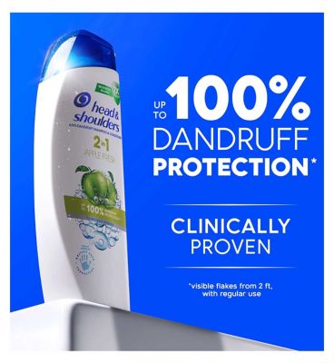 Head & Shoulders Apple Fresh 2in1 Anti Dandruff Shampoo, 330ml. Fresh Feeling, Apple Scent