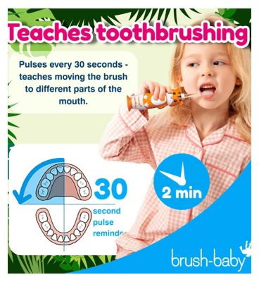 brush-baby WildOnes Tiger Rechargeable Toothbrush & WildOnes Applemint Toothpaste