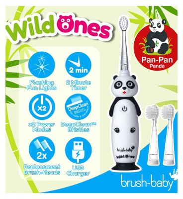 brush-baby WildOnes Panda Rechargeable Toothbrush & WildOnes Applemint Toothpaste