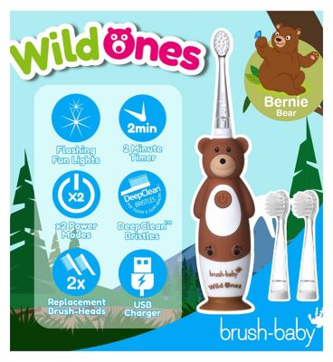 brush-baby WildOnes Bear Rechargeable Toothbrush & WildOnes Applemint Toothpaste