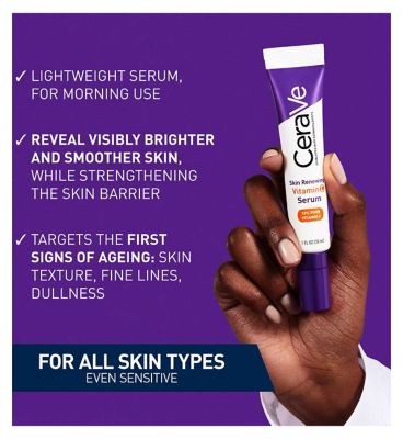 CeraVe Skin Renewing 10% Pure Vitamin C Serum with Ceramides for Brighter & Smoother Skin 30ml