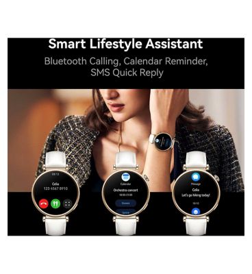 HUAWEI Watch GT 4 41mm Smart Watch - White Leather Strap