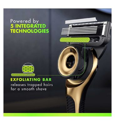 GilletteLabs UEFA Champions League Special Edition Razor, 1 Handle, 1 Blade, 1 Magnetic Stand