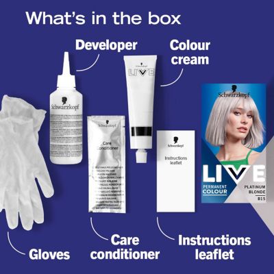Schwarzkopf LIVE B15 Platinum Blonde Permanent Light Blonde Hair Dye