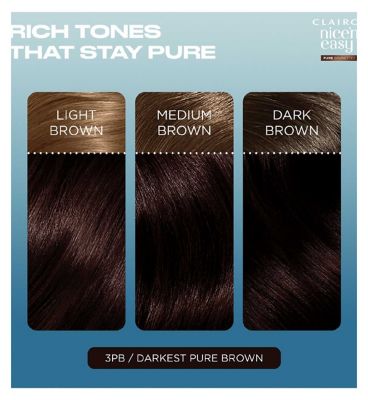 Clairol Nice'n Easy Crème Pure Brunettes Permanent Hair Dye - 3PB Deepest Espresso Brown