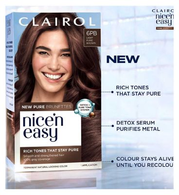 Clairol Nice'n Easy Crème Pure Brunettes Permanent Hair Dye - 5PB Medium Mocha Brown