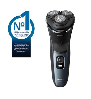 Philips Wet & Dry Electric Shaver Series 3000 with 5D Flex & Pivot heads and Pop-up trimmer –  S3144/00