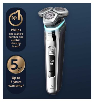Philips 9000 Series Wet & Dry Electric Shaver with SkinIQ technology, Charging Stand & Travel case - S9974/35