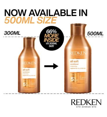 REDKEN All Soft Conditioner, For Dry Hair, Argan Oil, Intense Softness and Shine 500ml