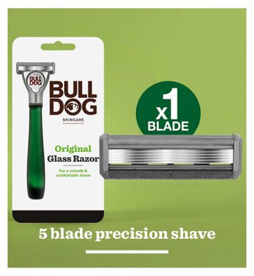 Bulldog Skincare Original Glass Razor + 1 Blade Refill