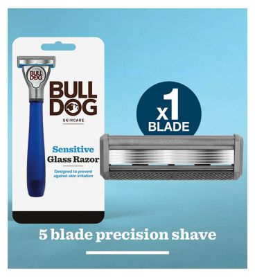 Bulldog Skincare Sensitive Glass Razor + 1 Blade Refill