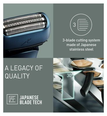 Panasonic 3 Blade Wet & Dry Electric Shaver with Ultra Linear Motor, ES-LT4B Series 700, Japanese Steel Blades, 2D Flexible Head
