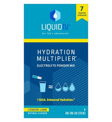 Liquid I.V. Hydration Multiplier Electrolyte Powder Mix Lemon Lime 6 Sachets