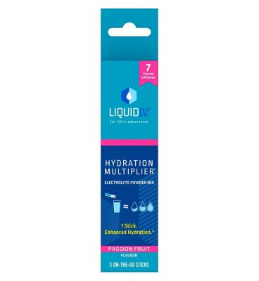 Liquid I.V. Hydration Multiplier Electrolyte Powder Mix Passion Fruit 3 Sachets