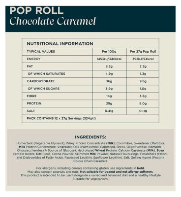 Myprotein Pop Roll, Chocolate Caramel, 27g