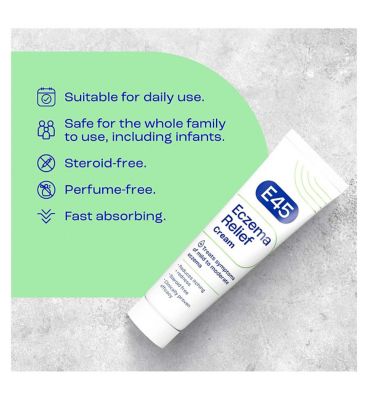 E45 Eczema Relief Cream 60g – To Treat Symptoms of Eczema – Reduces itching and redness – Emollient Cream – Steroid free