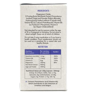 Grass & Co. DREAM Reishi Mushrooms with Magnesium + Sage, 60 Vegan Capsules