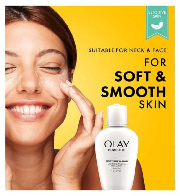 Olay Complete Moisturise & Glow Face and Neck Lotion Sensitive SPF15 200ml