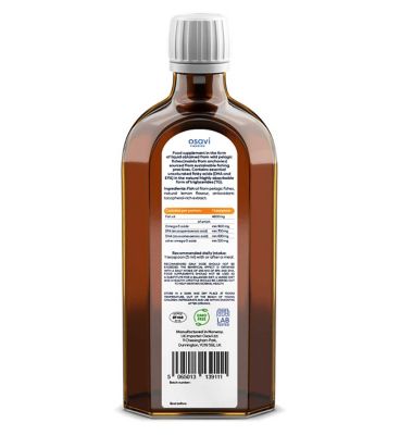 Osavi - Daily Omega + D3, 1600mg Omega 3 (Natural Lemon) - 250 ml