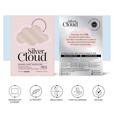 Silver Cloud Caramel Satin Pillowcase Infused with Silver Ions