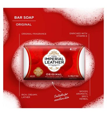 Imperial Leather Original Beauty Bar Soap Classic 4 x 90g