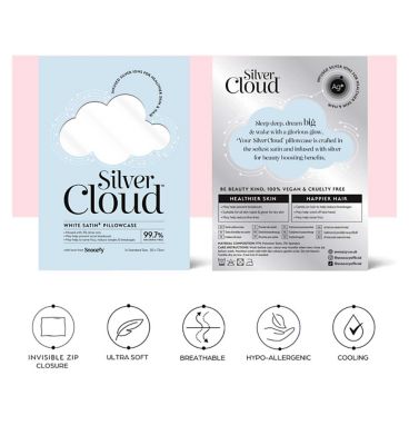 Silver Cloud White Satin Pillowcase Twinpack