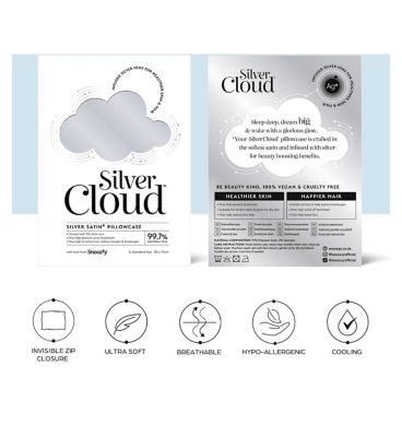Silver Cloud Silver Satin Pillowcase Twinpack
