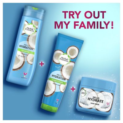 Herbal Essences HELLO HYDRATION Conditioner 275ml Infused With Coconut Extract. Moisturises Dry Damaged Hair