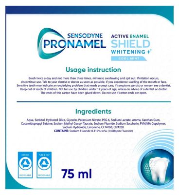 Sensodyne Pronamel Active Shield Whitening Toothpaste 75ml