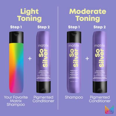 Matrix So Silver Purple Toning Pigmented Conditioner For Blonde, Grey + Silver Hair 300ml