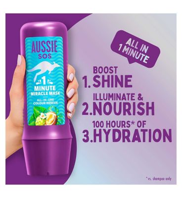 Aussie SOS 1 Minute Miracle Hair Mask All in One Colour Rescue<br/>