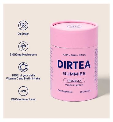DIRTEA Tremella Mushroom Gummies Peach 60g